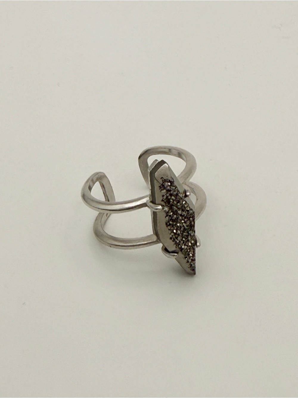 Kendra Scott Boyd Platinum Drusy Adjustable Cocktail Ring